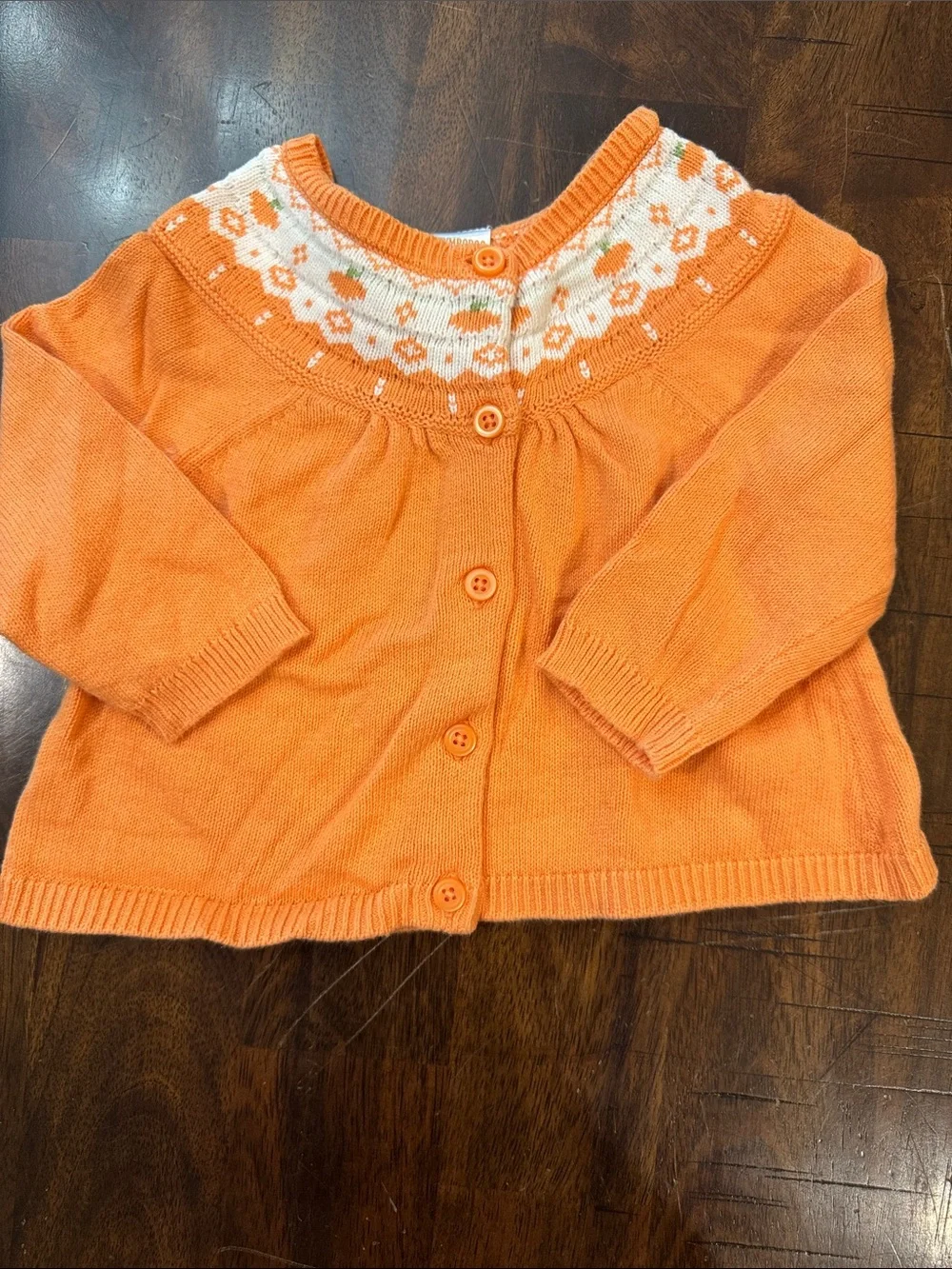 Gymboree Orange Cardigan with Blue Polka Dot Dress Set